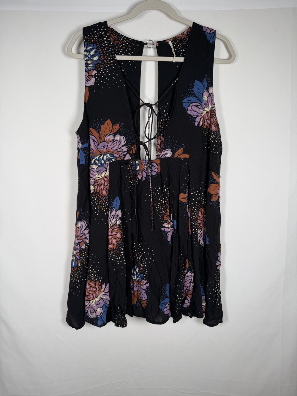 Free People "Lovely Day" Tunic Lace-Up Mini Dress - Boho, Flowly